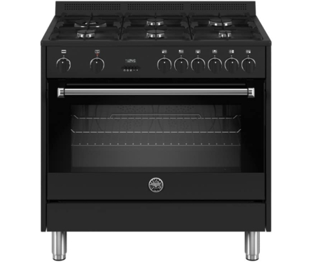 Bertazzoni MPL96L1ENNV gas fornuis met 6 branders, antraciet/matzwart