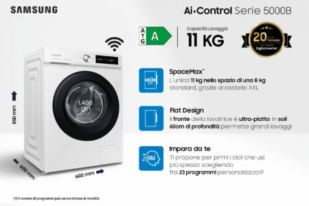 Samsung WW11BB504DAW wasmachine Voorbelading 11 kg 1400 RPM Wit - Afbeelding 6