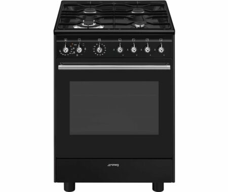Smeg CX61GMBLNLK gas fornuis met 4 branders / zones, zwart