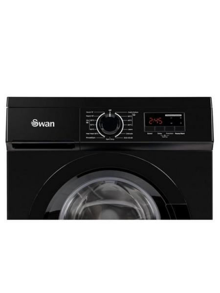 Swan sw75110b 7 kg belasting, 1200 centrifugeren vrijstaande wasmachine - zwart - Afbeelding 2