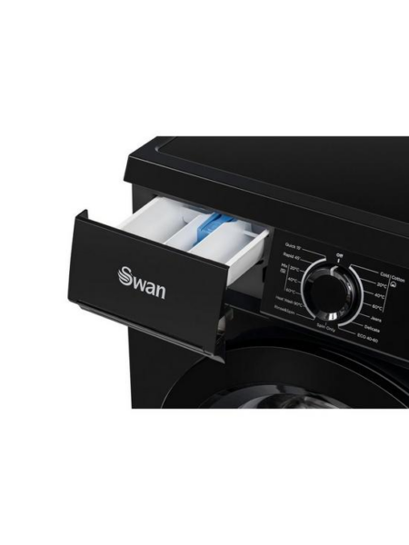 Swan sw75110b 7 kg belasting, 1200 centrifugeren vrijstaande wasmachine - zwart - Afbeelding 3