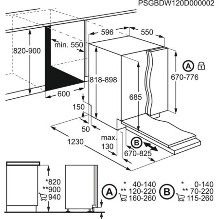 AEG FSE82827P Volledig ingebouwd 12 couverts E Vaatwasser - Afbeelding 10