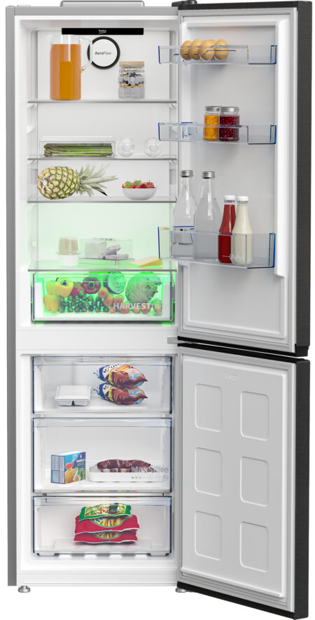 Beko B3RCNA364HXBR koel-vriescombinatie Vrijstaand 316 l E Zwart - Afbeelding 4