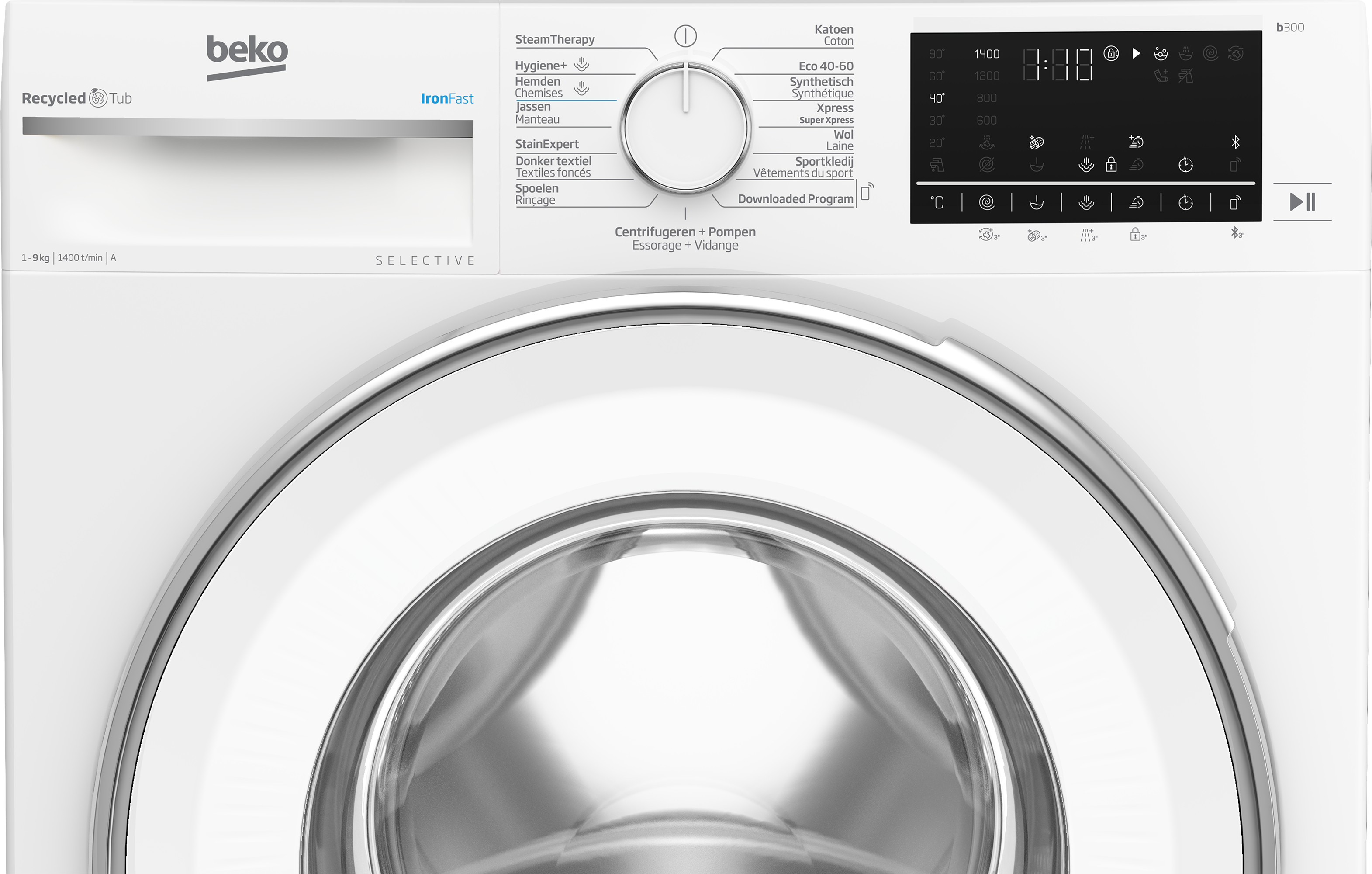 Beko B3WT59410W2 wasmachine Voorbelading 9 kg 1400 RPM Wit DHZBEKO071 - Afbeelding 3