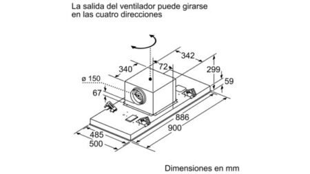 Siemens iQ500 LR96CBS20 afzuigkap Plafond inbouw Wit 745 m³/uur - Afbeelding 5