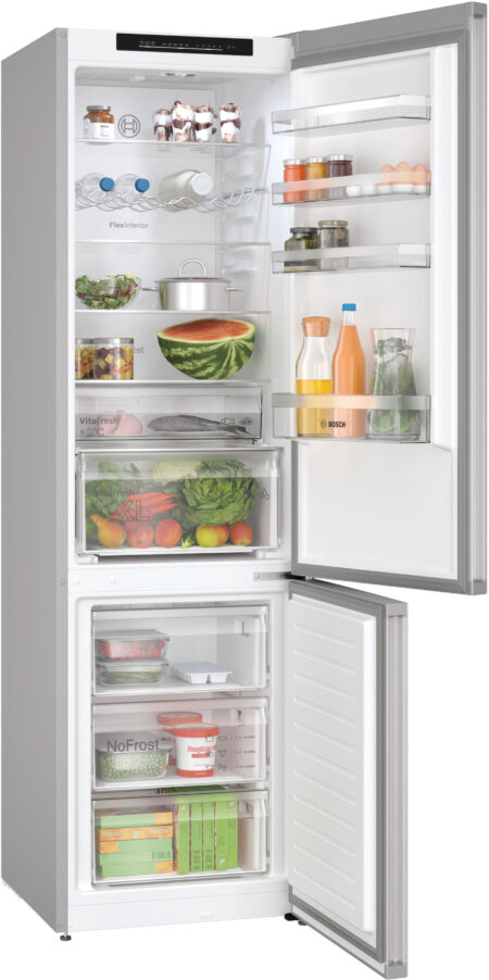 Bosch Serie 4 KGN392LCF koel-vriescombinatie Vrijstaand 363 l C Roestvrijstaal - Afbeelding 3