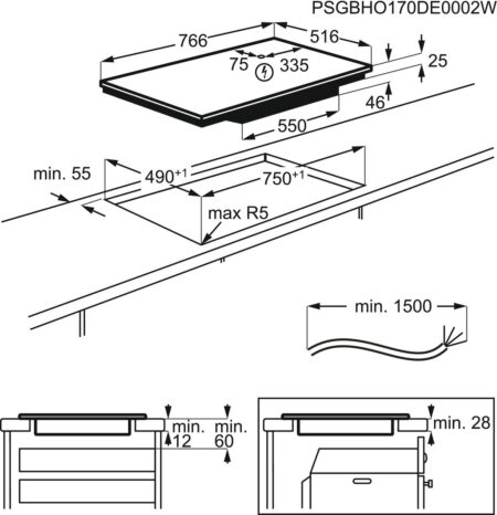AEG IKE84441XB Zwart Ingebouwd Inductiekookplaat zones 4 zone(s) - Afbeelding 4