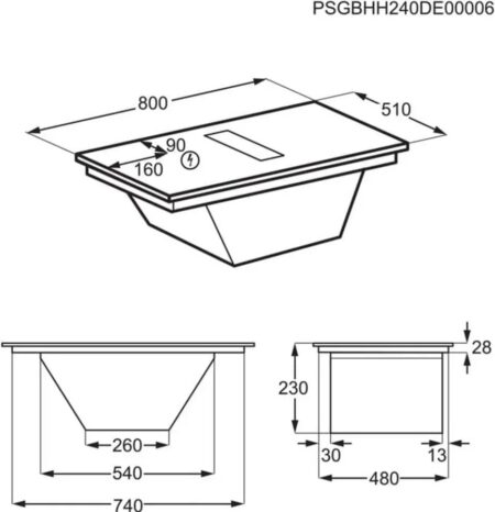 AEG TH84CB03CB 6000 ComboHob Bridge Inbouw Inductiekookplaat - Afbeelding 9