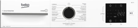Beko b100 BM1WFU3842W wasmachine Voorbelading 8 kg 1400 RPM Zwart, Wit DHZ1867 - Afbeelding 7
