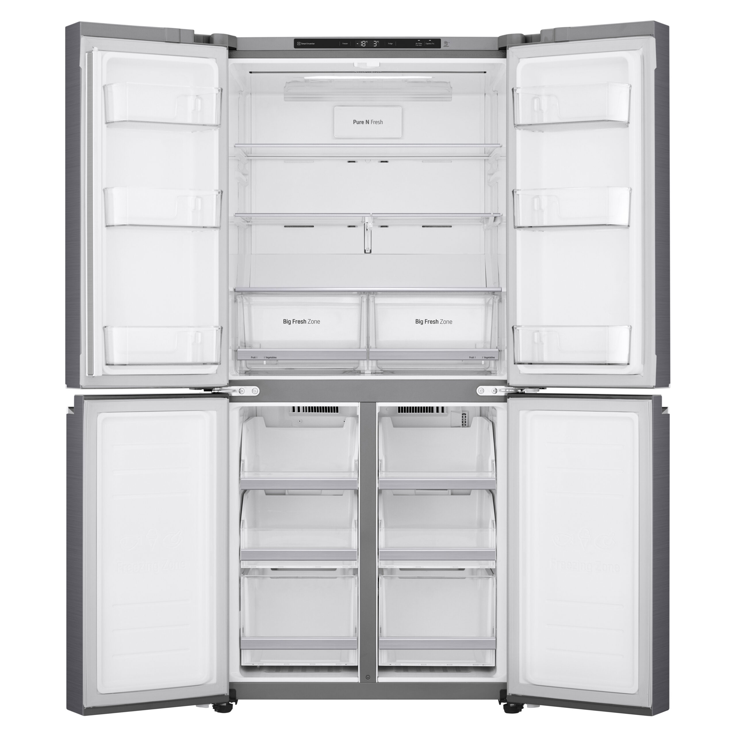 LG GMB844PZFG amerikaanse koelkast Vrijstaand 530 l F Roestvrijstaal EWO10525-13 - Afbeelding 3