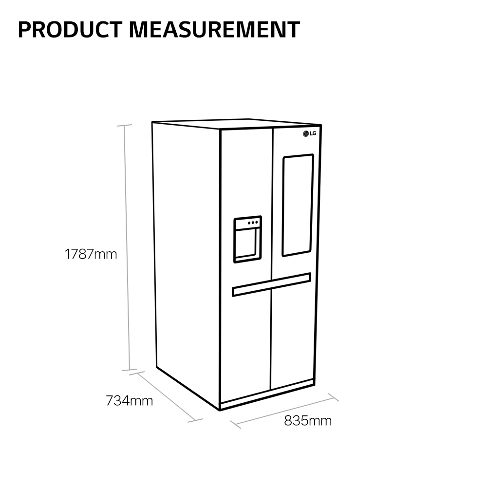LG GMB844PZFG amerikaanse koelkast Vrijstaand 530 l F Roestvrijstaal EWO10525-13 - Afbeelding 23