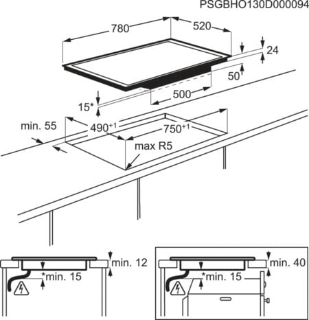 AEG HK874400FB Zwart Ingebouwd Inductiekookplaat zones 4 zone(s) EWO16625-3 - Afbeelding 4