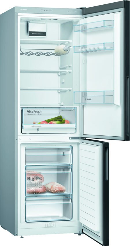 Bosch Serie 4 KGV36VBEAS koel-vriescombinatie Vrijstaand 308 l E Zwart DHZ1120 - Afbeelding 3