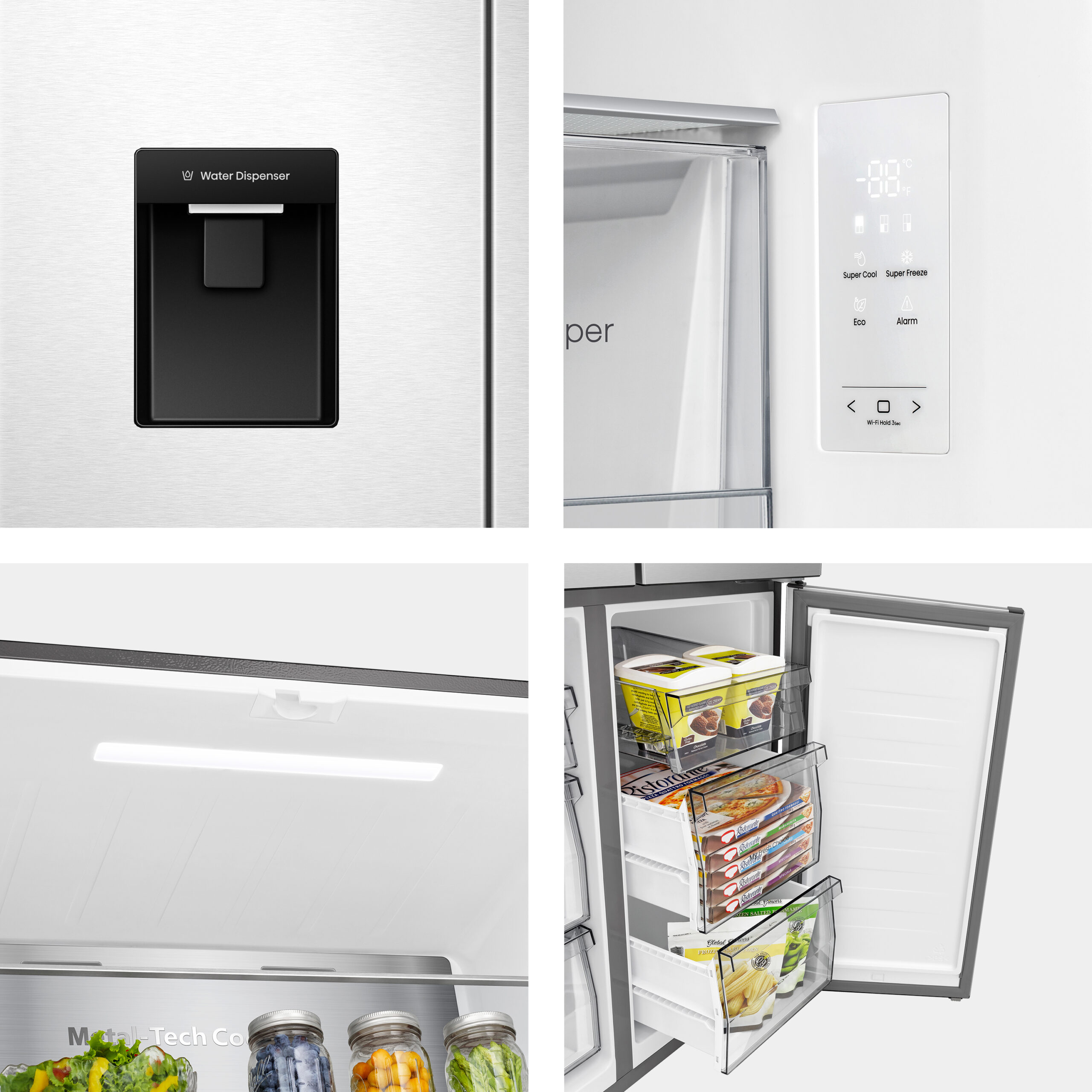 Hisense RQ5P470SMIE koel-vriescombinatie 482 l E Zilver, Roestvrijstaal DHZ2324 - Afbeelding 4