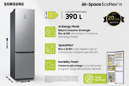 Samsung RB38C776CS9/EF koel-vriescombinatie Vrijstaand 390 l C Roestvrijstaal - EWO2745 - Afbeelding 4