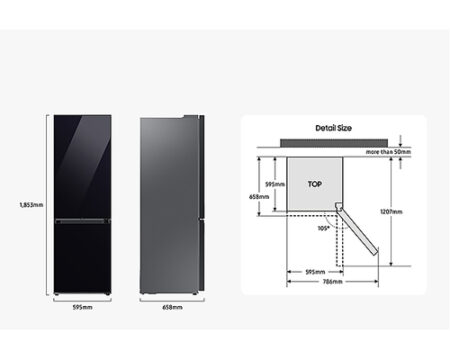 Samsung RB34A7B5D22/EF koel-vriescombinatie Vrijstaand 344 l D Zwart EWO2433 - Afbeelding 4
