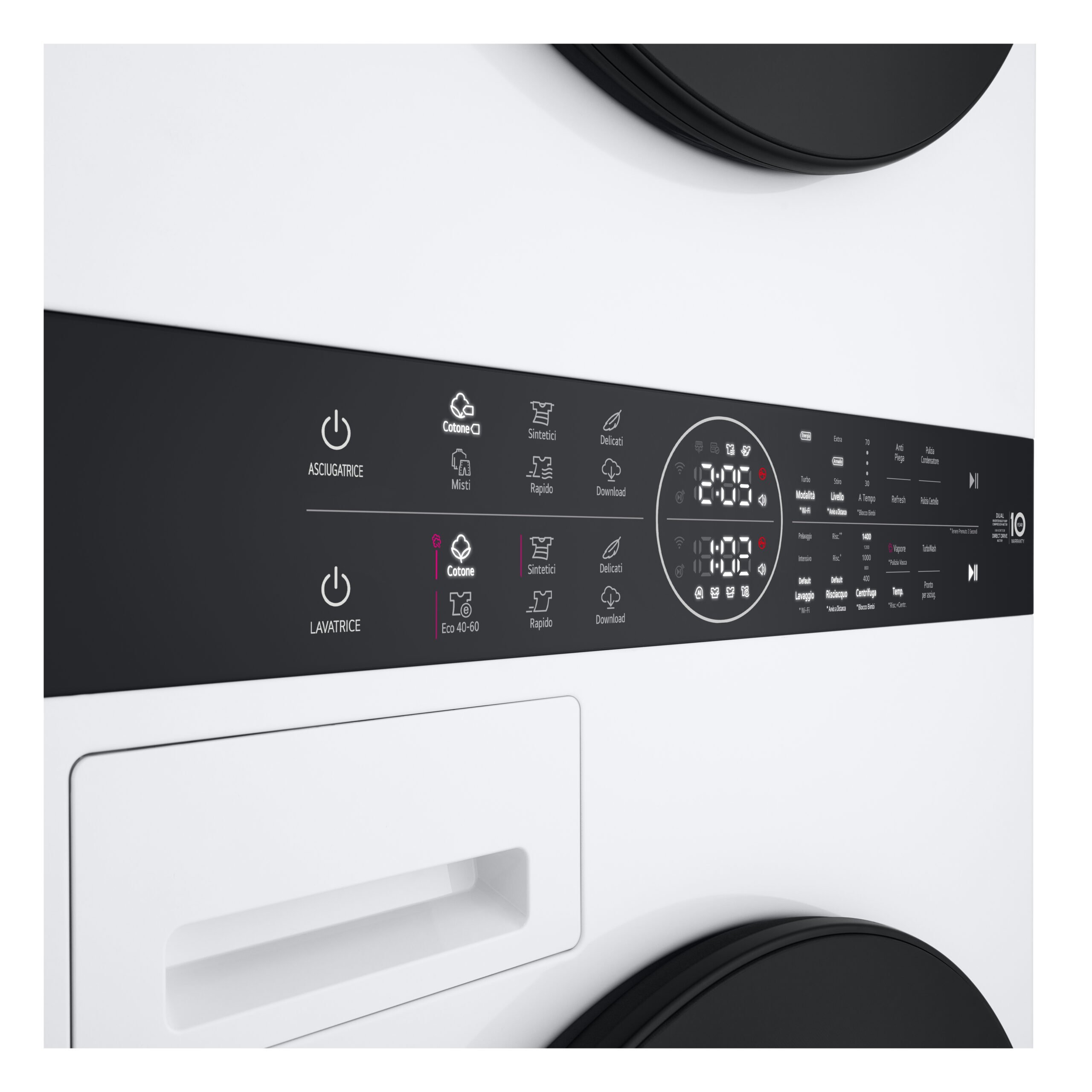 LG WT1210WWF Was-droogcombinatie Vrijstaand Voorbelading Wit A - Afbeelding 6