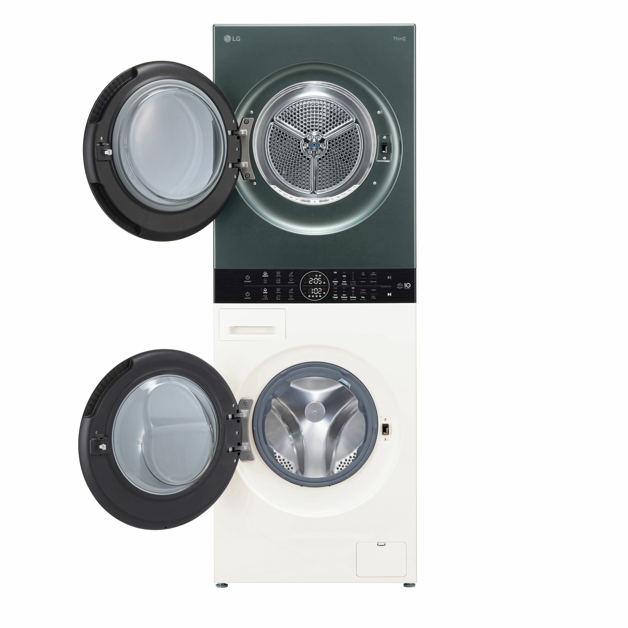 LG WT1210EGF Was-droogcombinatie Vrijstaand Voorbelading Groen, Wit A - Afbeelding 3