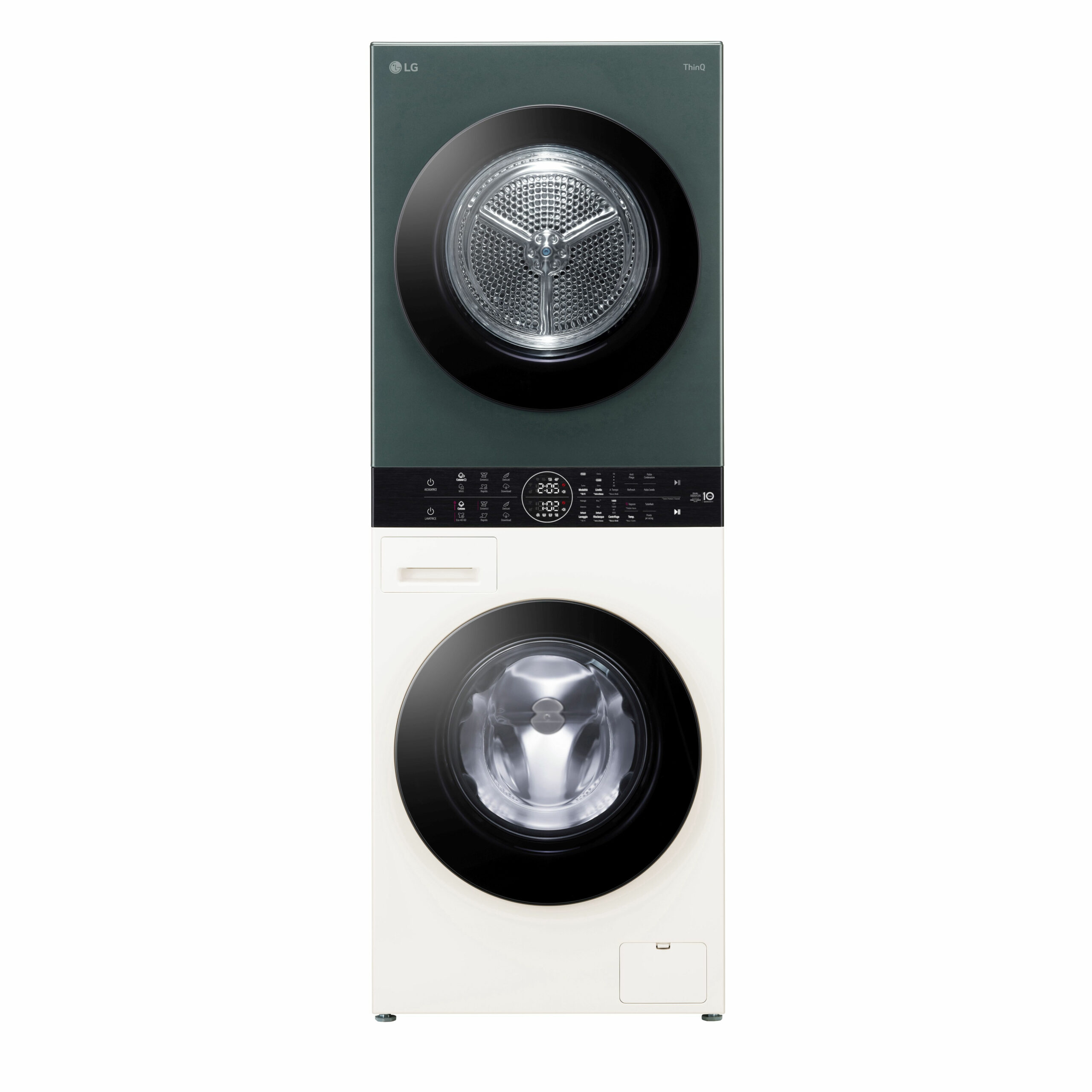 LG WT1210EGF Was-droogcombinatie Vrijstaand Voorbelading Groen, Wit A