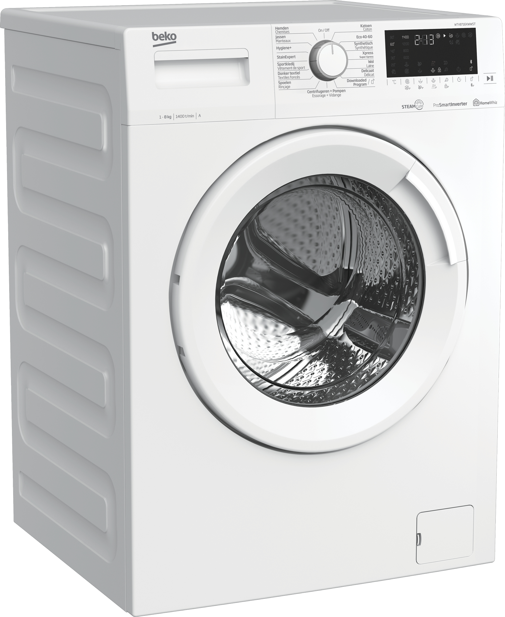 Beko WTV8716XWWST wasmachine Voorbelading 8 kg 1400 RPM Wit DHZ2591 - Afbeelding 3