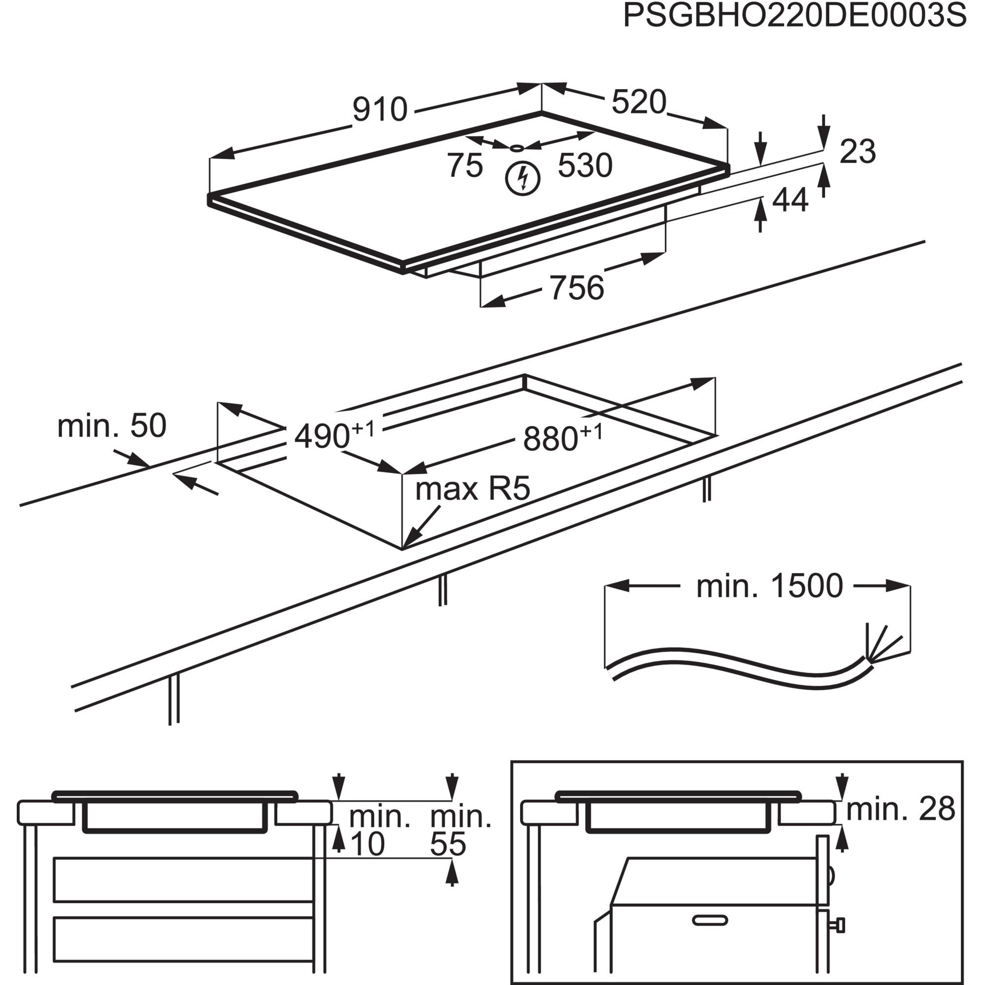AEG NIK95I00FB Zwart Ingebouwd 90 cm Inductiekookplaat zones 5 zone(s) - Afbeelding 9