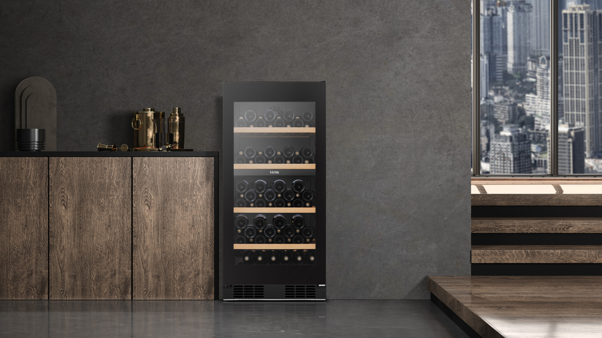 ETNA WKV584 wijnkoeler Compressorwijnkoeler Vrijstaand Zwart 108 fles(sen) - Afbeelding 5