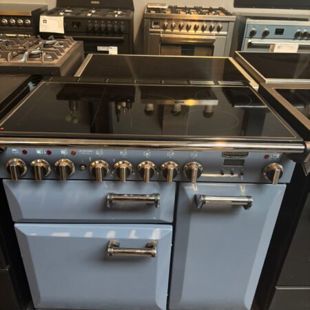 Rangemaster Leckford Deluxe 90 Inductie Stone Blue met Chrome afwerking - EWO3354