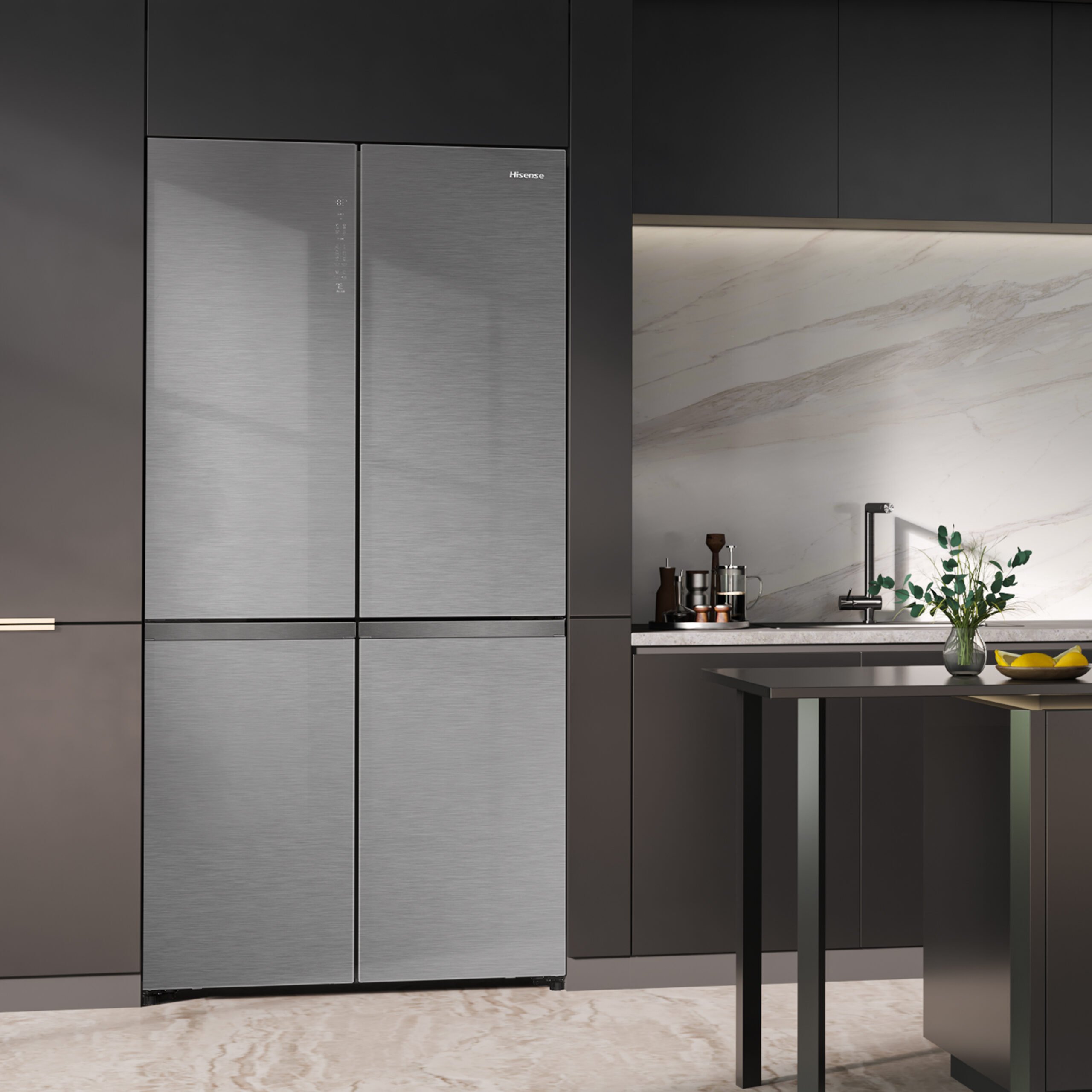Hisense RQ768N4GVE amerikaanse koelkast Vrijstaand 591 l E Zilver DHZ2938 - Afbeelding 46