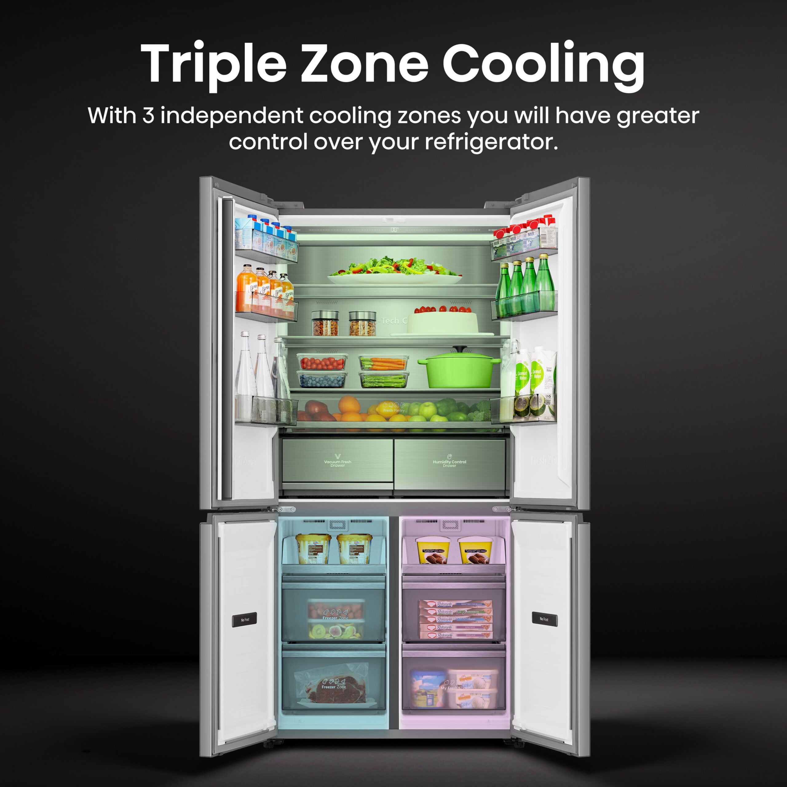 Hisense RQ768N4GVE amerikaanse koelkast Vrijstaand 591 l E Zilver DHZ2938 - Afbeelding 37