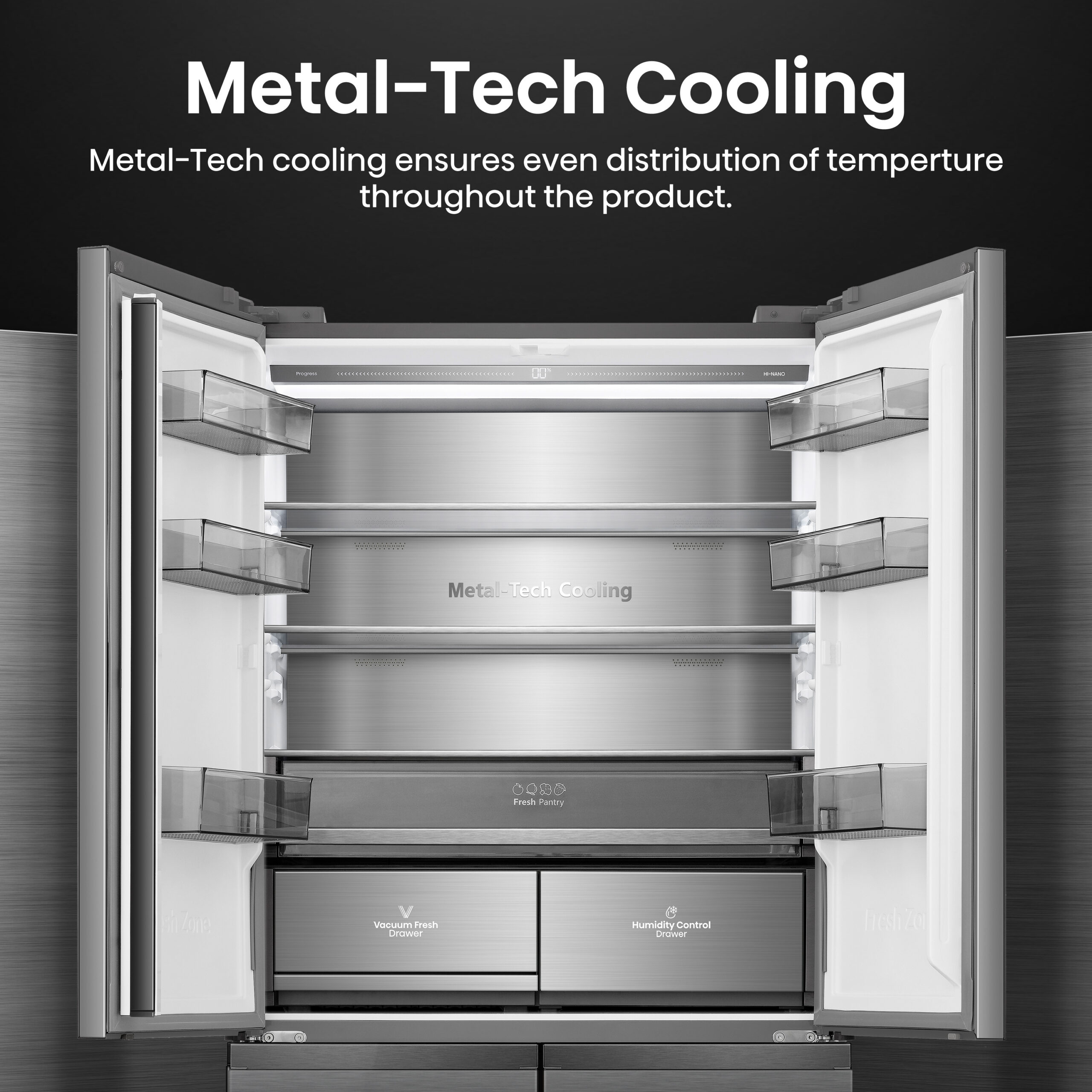 Hisense RQ768N4GVE amerikaanse koelkast Vrijstaand 591 l E Zilver DHZ2938 - Afbeelding 15