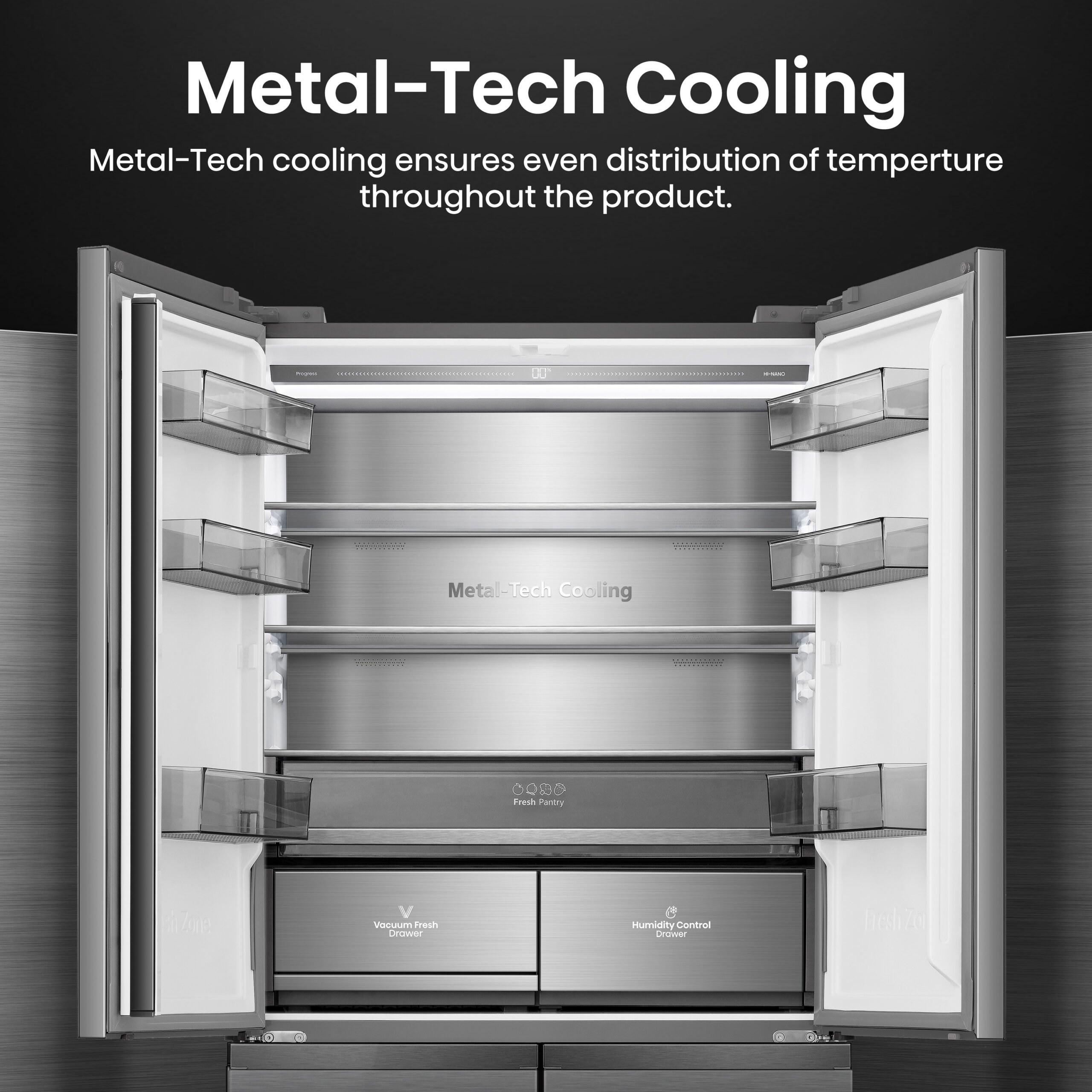 Hisense RQ768N4GVE amerikaanse koelkast Vrijstaand 591 l E Zilver DHZ2938 - Afbeelding 14