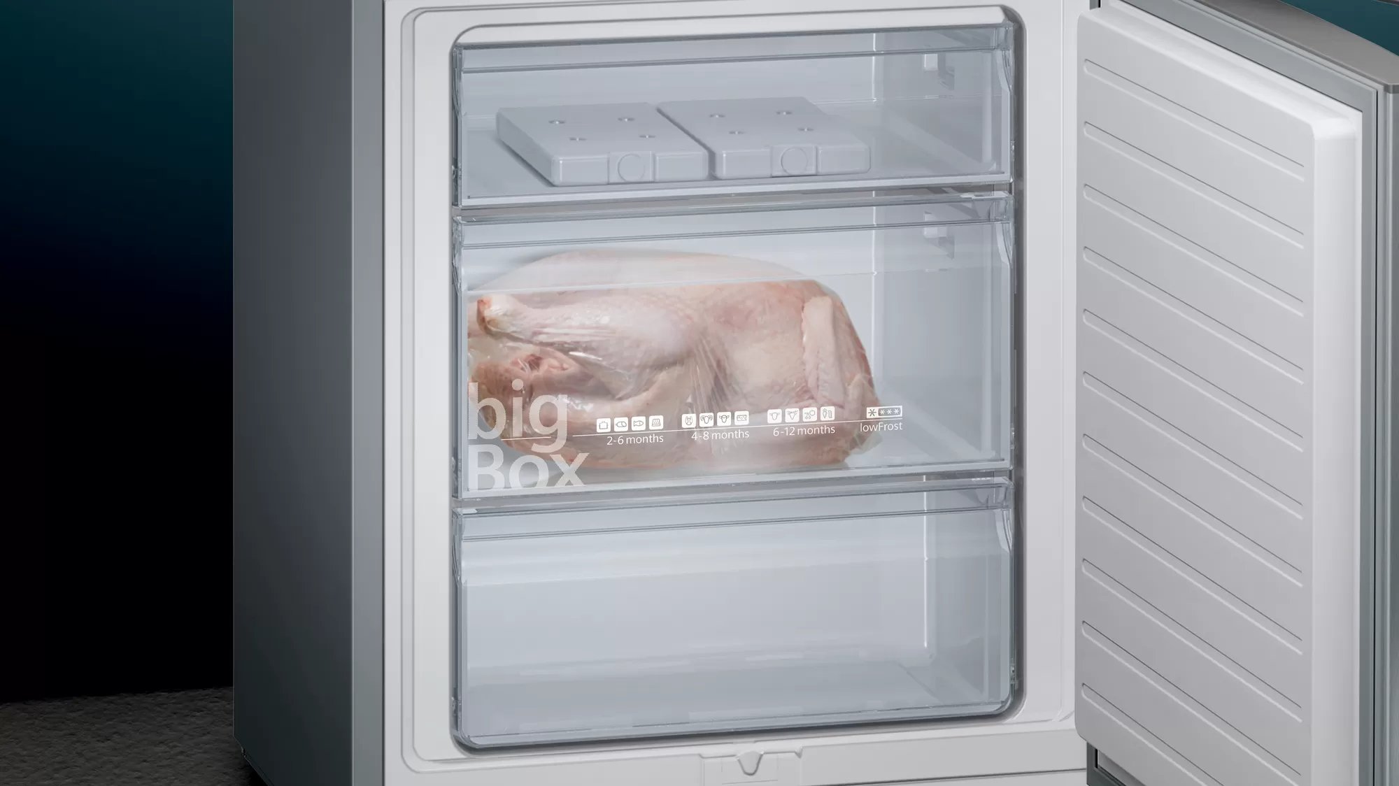 Siemens KG49EAICA koel-vriescombinatie Vrijstaand 419 l C Roestvrijstaal - Afbeelding 4