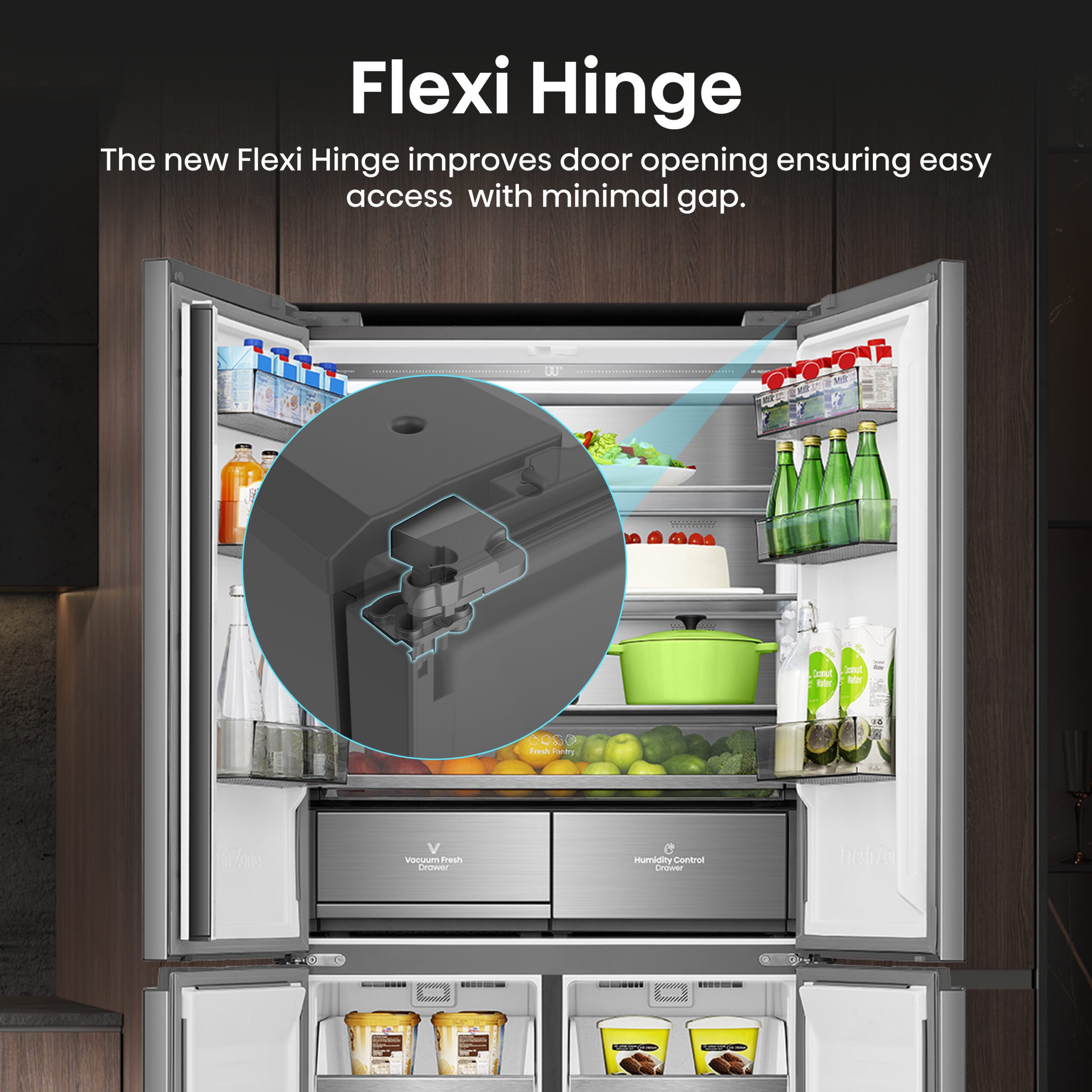 Hisense RQ768N4GVE amerikaanse koelkast Vrijstaand 591 l E Zilver DHZ2938 - Afbeelding 17