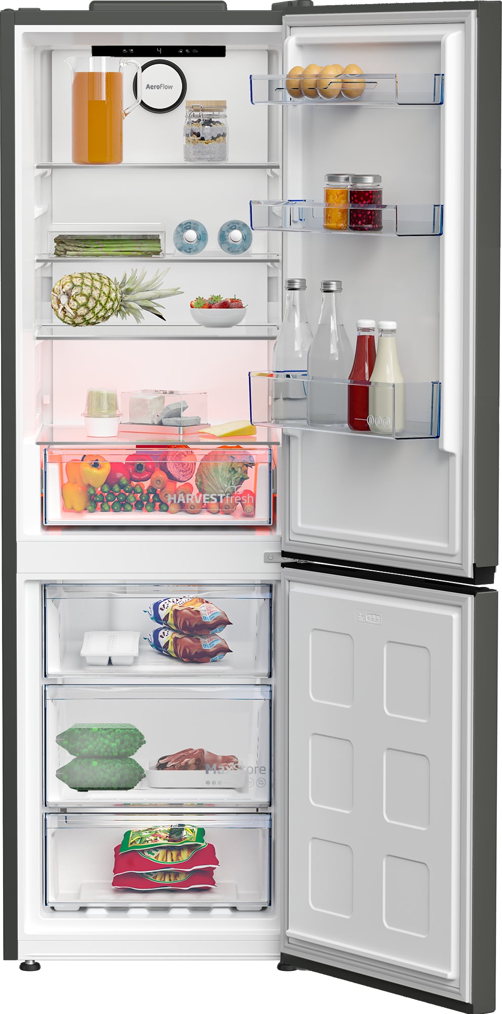Beko B5RCNE365HG koel-vriescombinatie Vrijstaand 316 l Grijs EWO4332 - Afbeelding 5