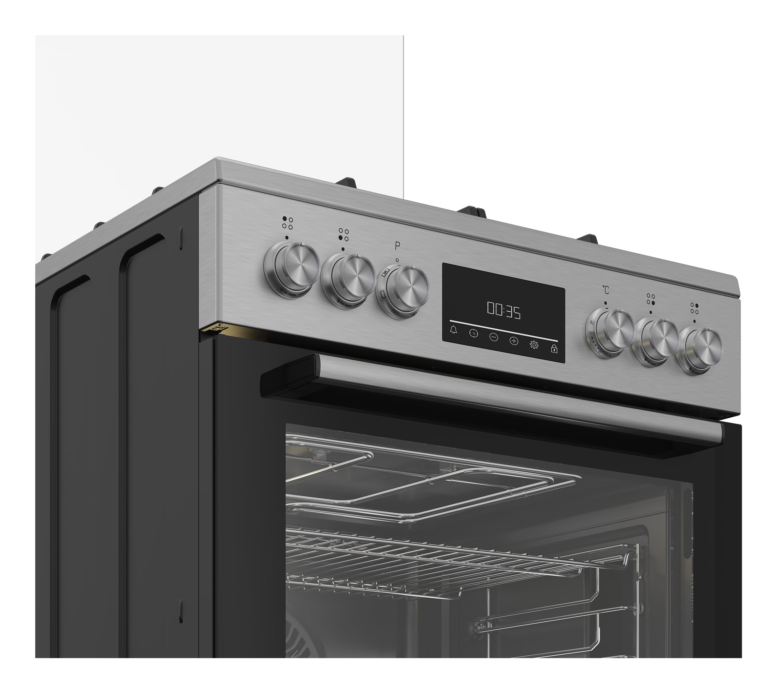 Beko FBE6133XS NL Vrijstaand fornuis Electrisch Gaskookplaat Zwart, Roestvrijstaal DHZ3596APD - Afbeelding 4