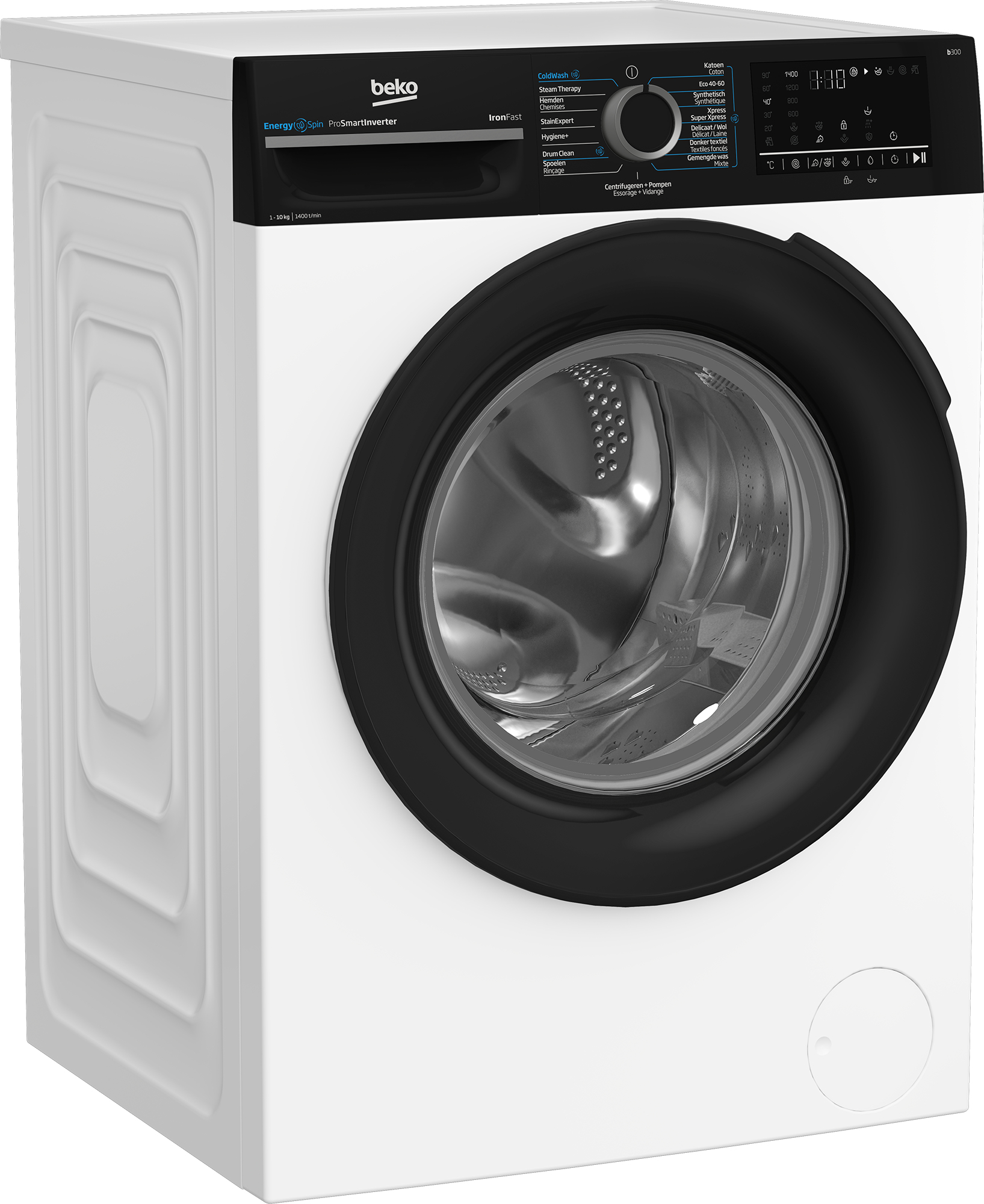 Beko b300 BM3WFU41041B wasmachine Voorbelading 10 kg 1400 RPM Zwart, Wit EWO4367 - Afbeelding 3