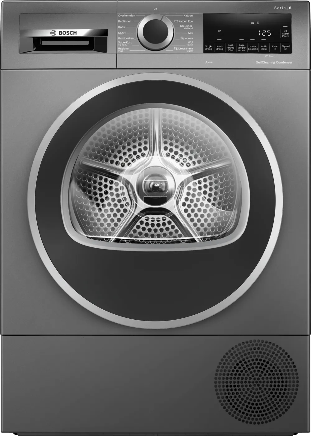 Bosch Serie 6 WQG235DINL wasdroger Vrijstaand Voorbelading 8 kg Grijs