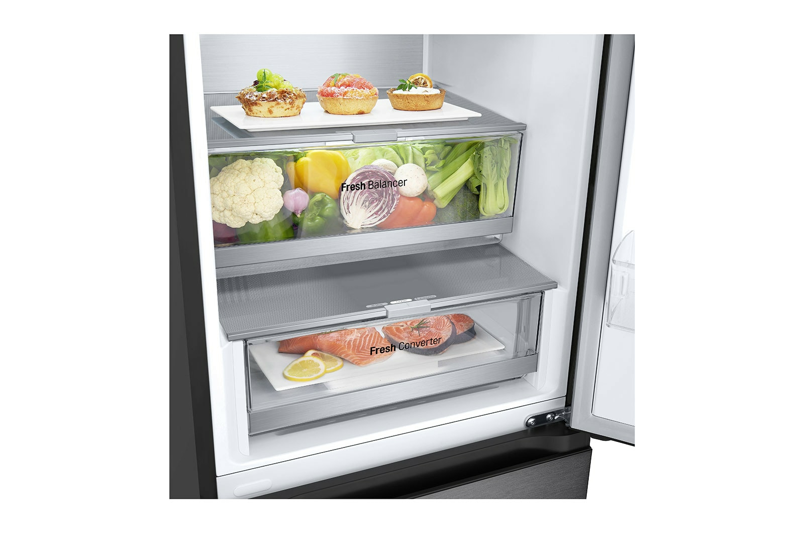 LG GBV7280BEV koel-vriescombinatie Vrijstaand 387 l Zwart - Afbeelding 5