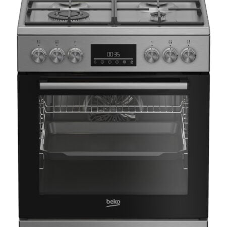 Beko FBE6133XS NL Vrijstaand fornuis Electrisch Gaskookplaat Zwart, Roestvrijstaal DHZ3596