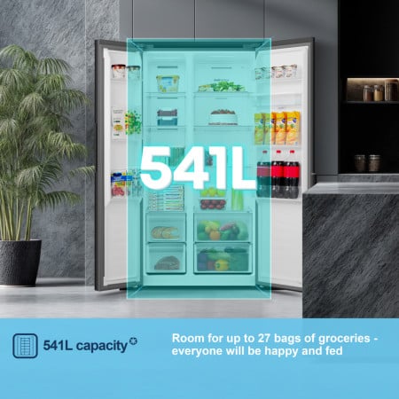 Fridgemaster MS91558DEB amerikaanse koelkast Vrijstaand 541 l Zwart EWO4476 - Afbeelding 6