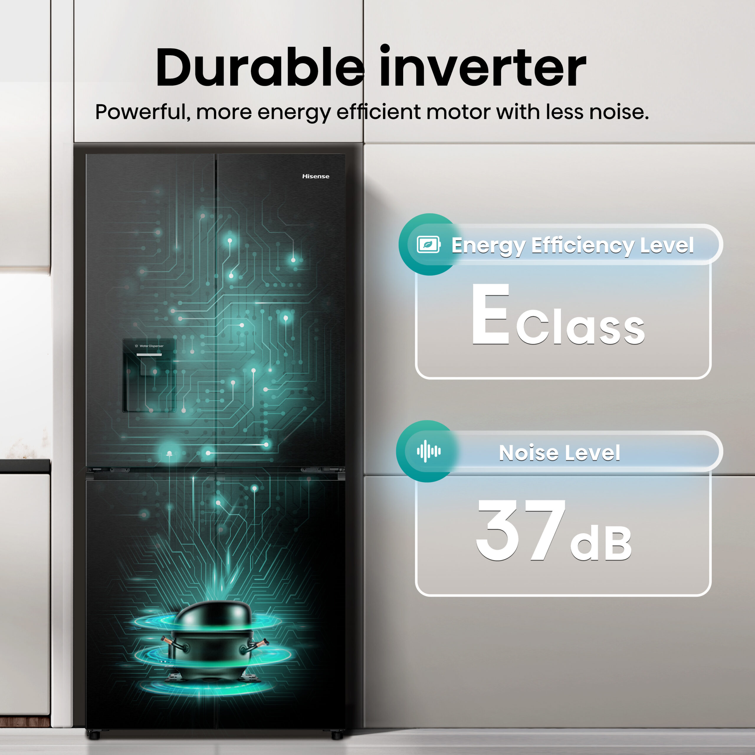 Hisense RQ5P470SMFE koel-vriescombinatie Vrijstaand 482 l DHZ4639 - Afbeelding 10