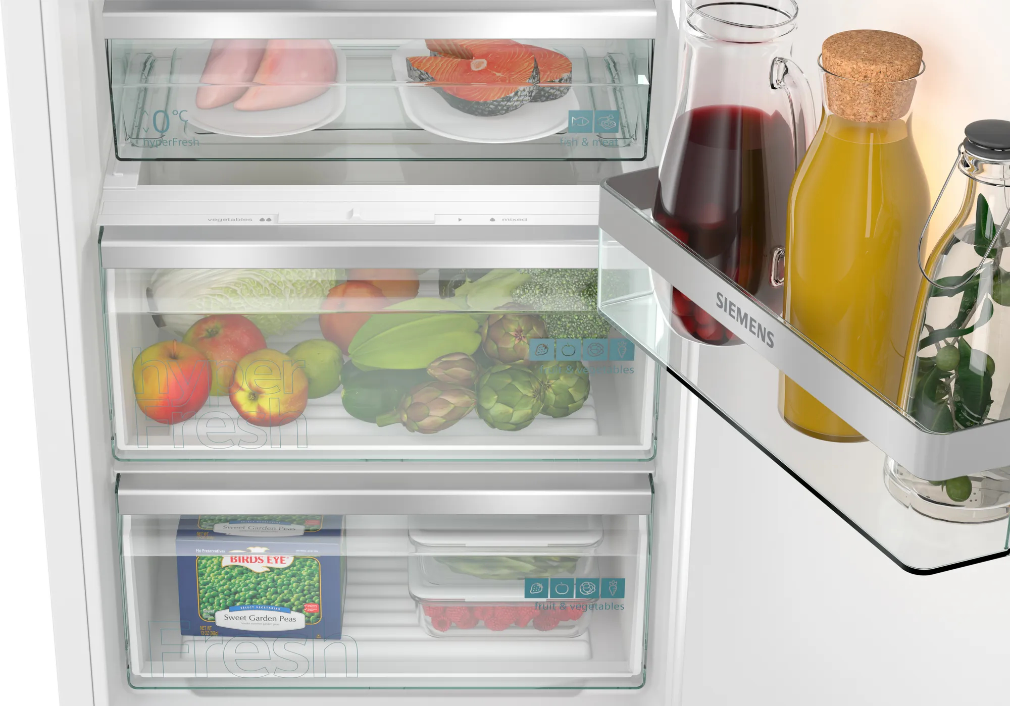 Siemens iQ500 KI82LADD0 combi-koelkast Ingebouwd 280 l Wit - Afbeelding 5