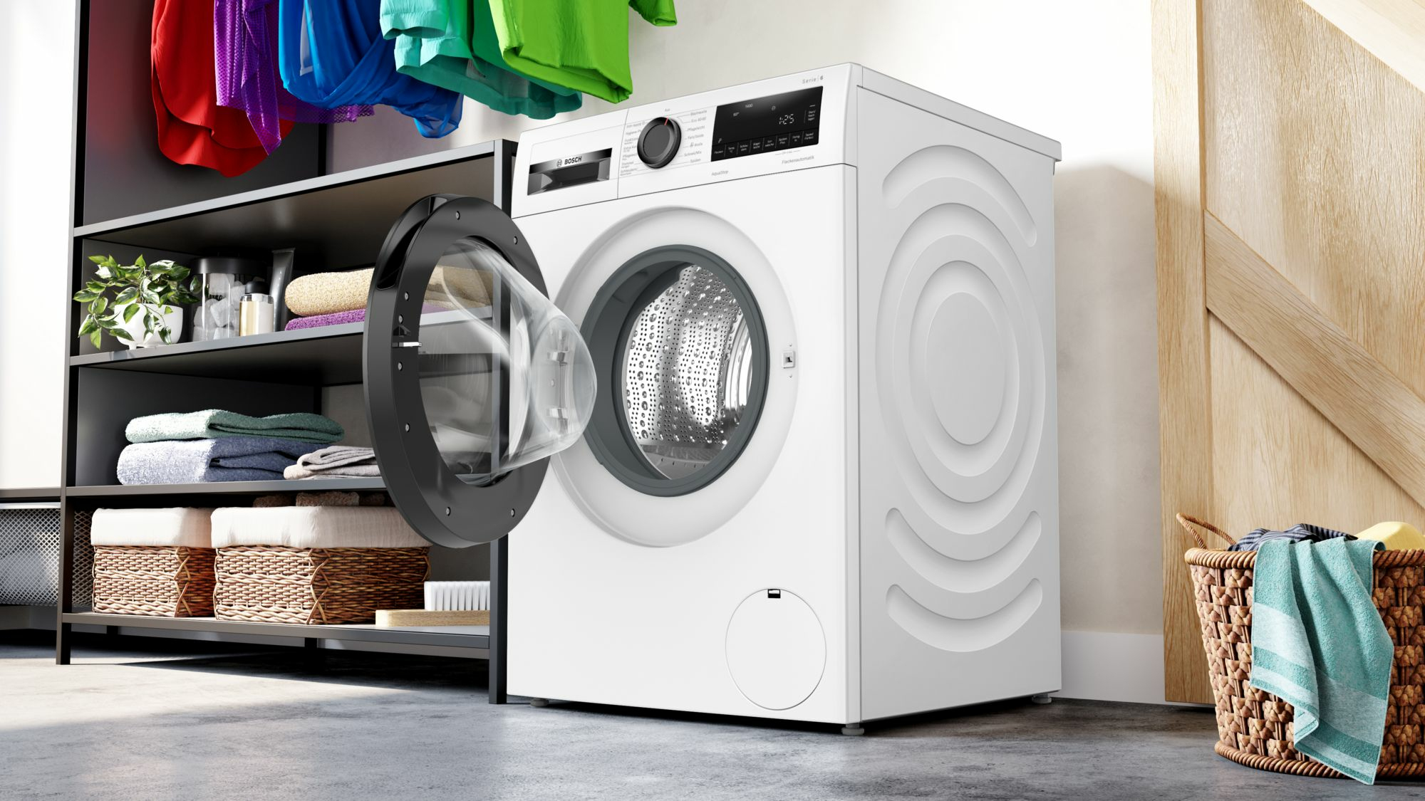 Bosch Serie 6 WGG244ZECO wasmachine Voorlader 9 kg 1351 RPM Wit DHZ4467 - Afbeelding 4
