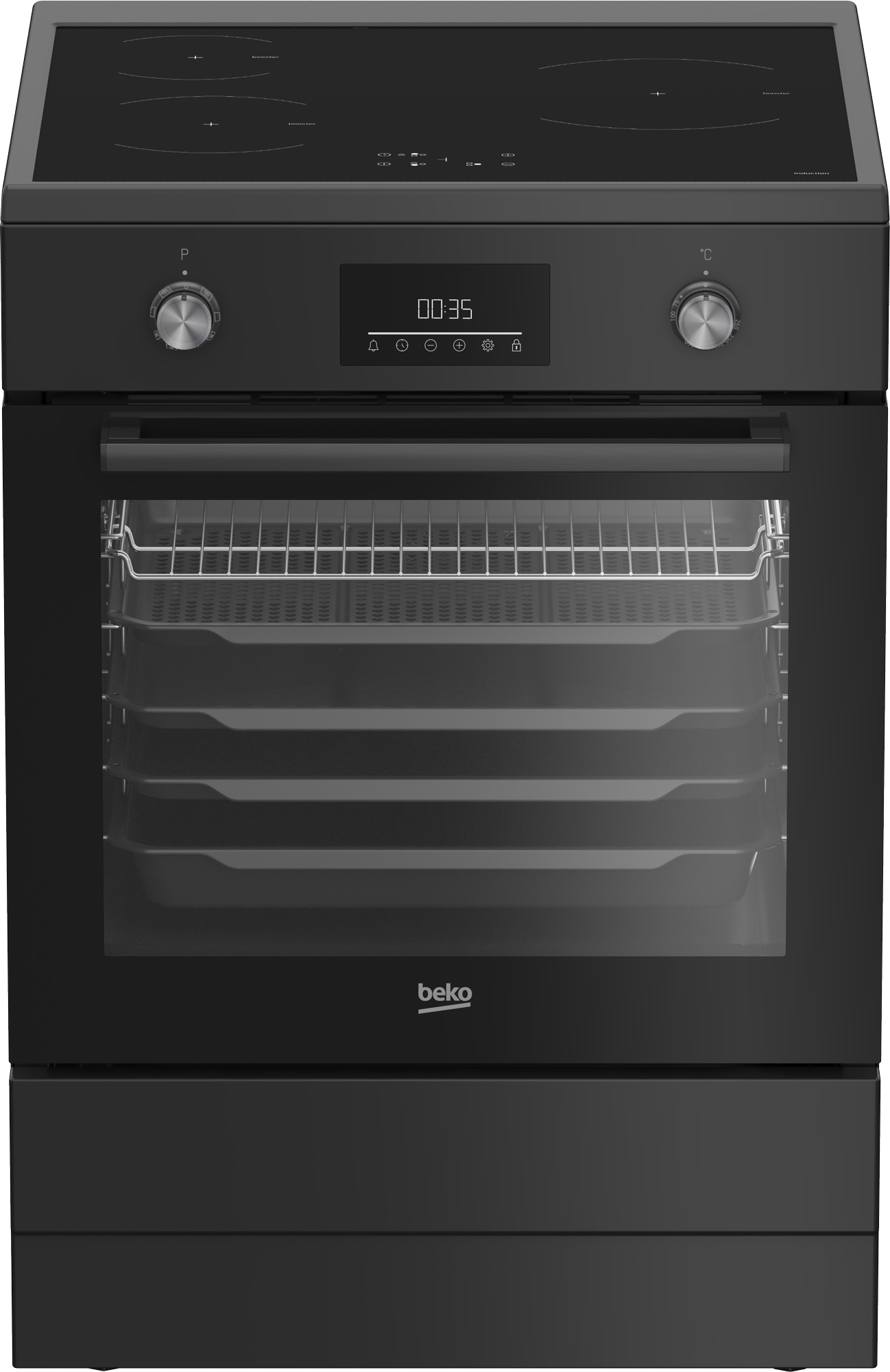 Beko FBMA6930GA Vrijstaand fornuis Electrisch Inductiekookplaat zones Zwart Showroommodel EWO99SR