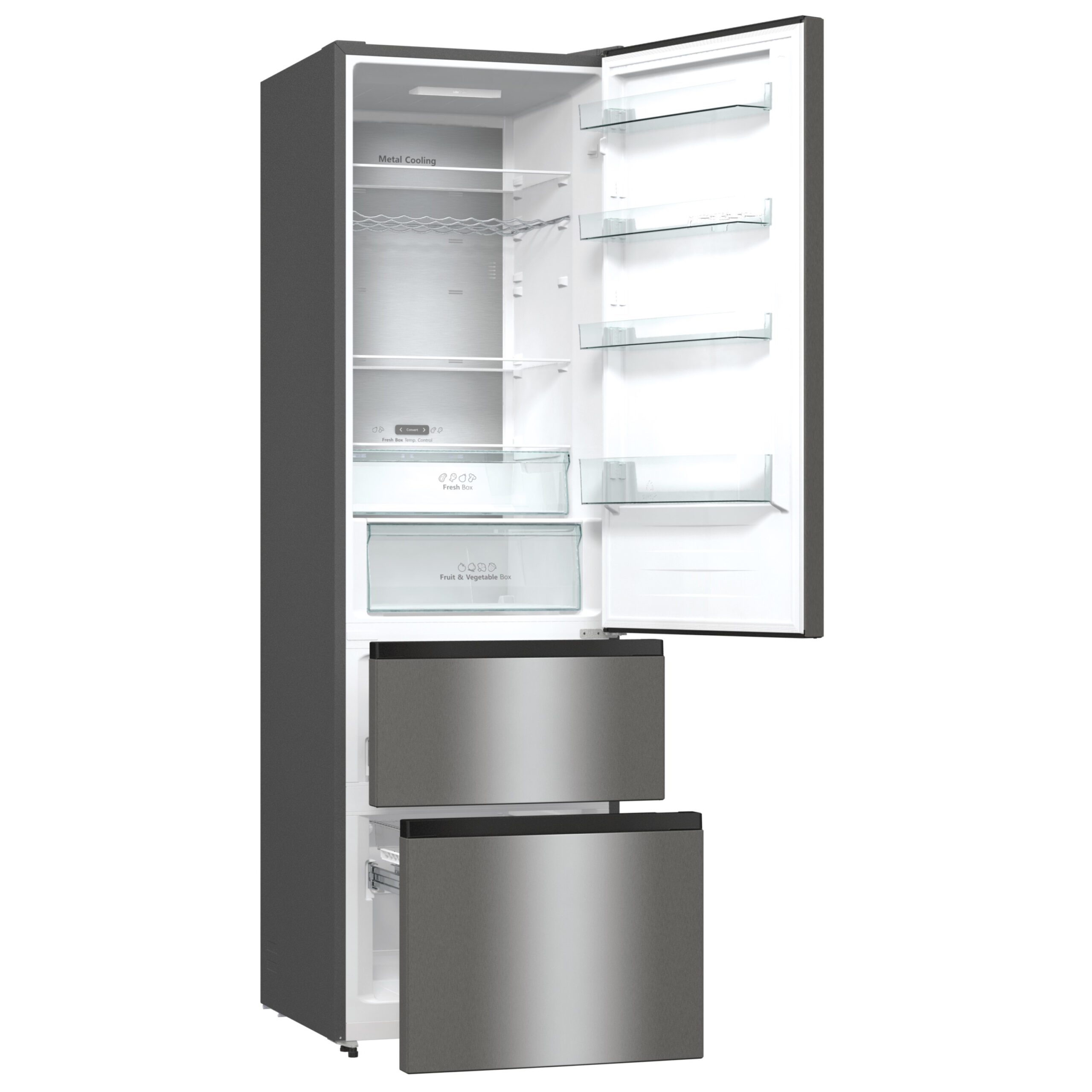 Hisense RM469N4ACEUK koel-vriescombinatie Vrijstaand 368 l Roestvrijstaal DHZ4636 - Afbeelding 6