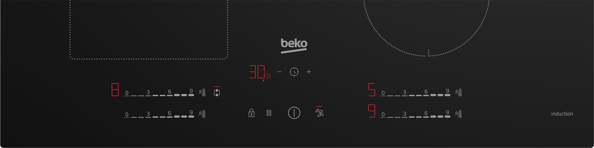 Beko HII74700UF Zwart Ingebouwd 70 cm Inductiekookplaat zones 4 zone(s) EWO4386 - Afbeelding 7