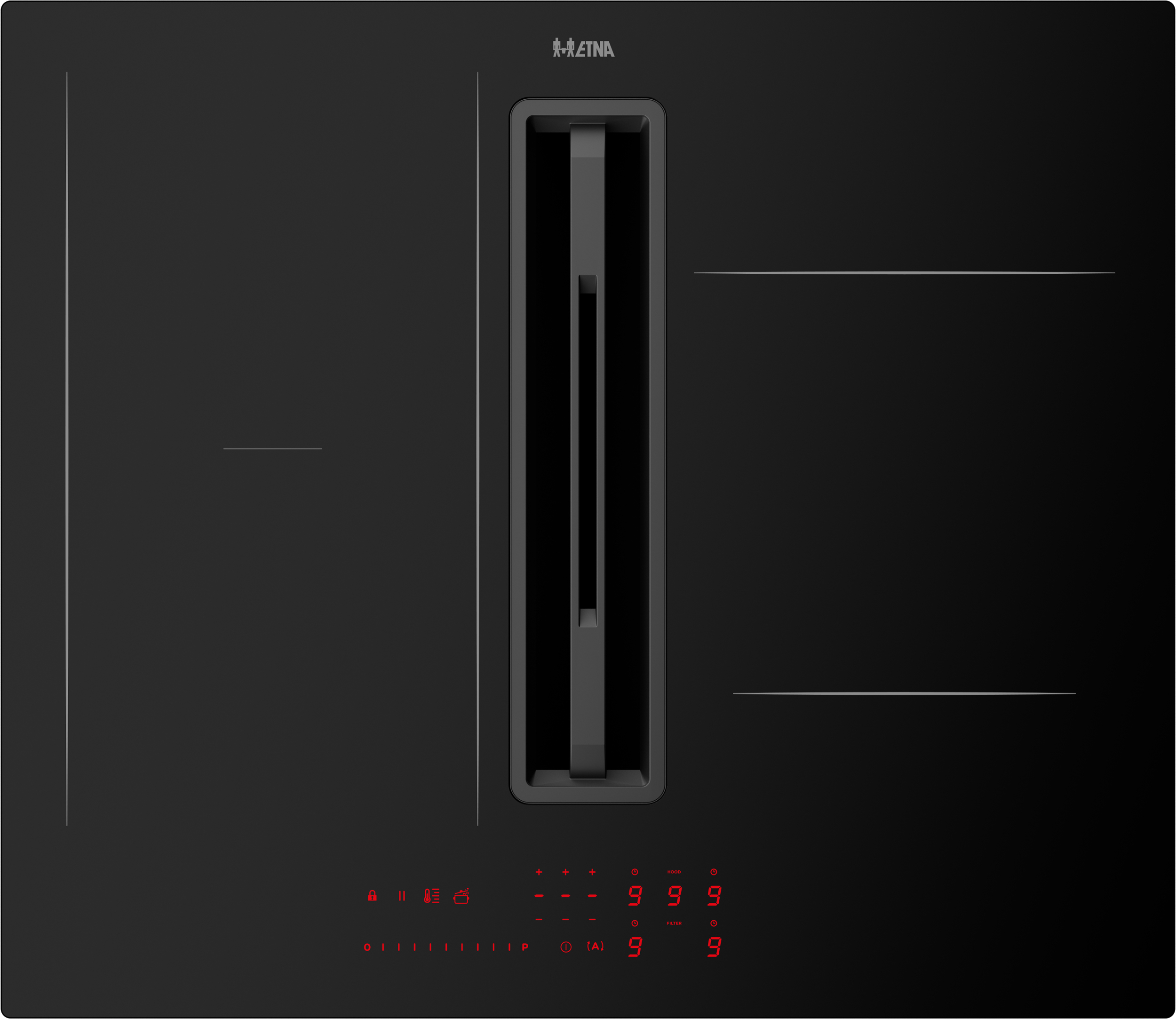 ETNA AKI560ZT kookplaat Zwart Ingebouwd 60 cm Inductiekookplaat zones 4 zone(s) Inbouw afzuigkap