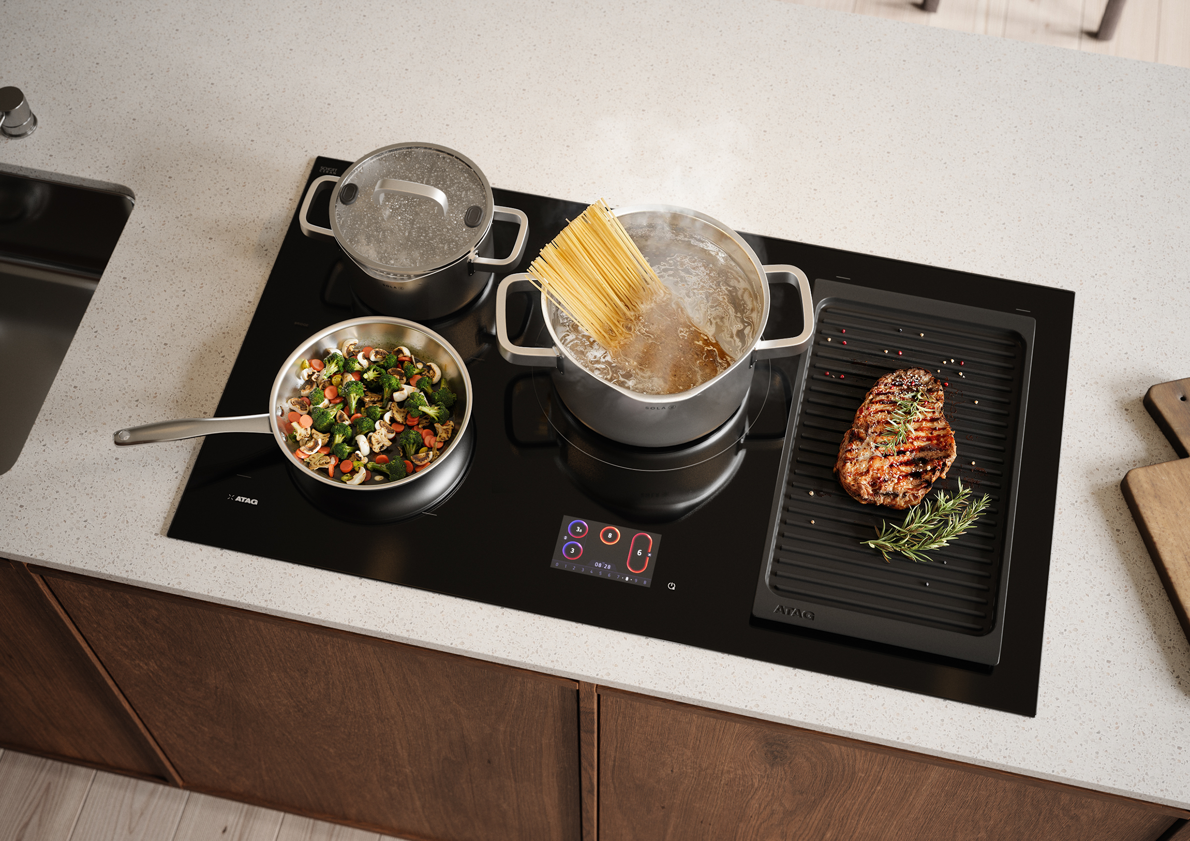 ATAG HI39571TF kookplaat Zwart Ingebouwd 90 cm Inductiekookplaat zones 5 zone(s) - Afbeelding 9