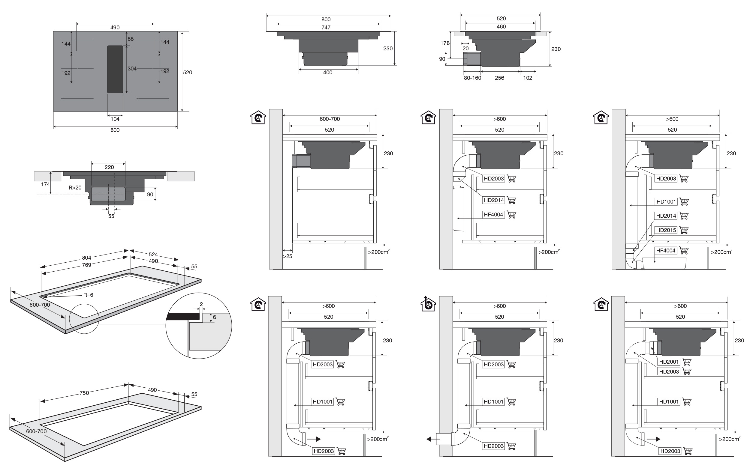 ATAG HIDD08471EVX kookplaat Zwart Ingebouwd 80 cm Inductiekookplaat zones 4 zone(s) Inbouw afzuigkap - Afbeelding 3
