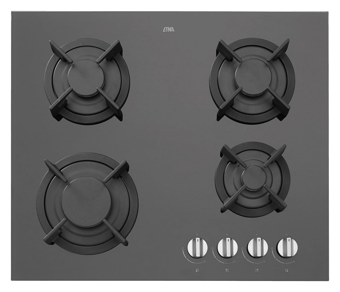 ETNA KGG860ZTA kookplaat Zwart Ingebouwd 60 cm Gaskookplaat 4 zone(s)